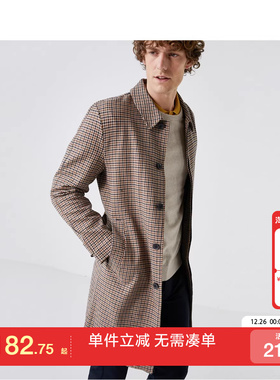 [专区到手1折起]绫致SELECTED思莱德复古腰带千鸟格格子大衣外套