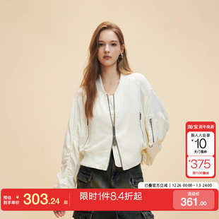 绫致ONLY秋冬新潮酷百搭OVERSIZE落肩短款 外套女士时尚