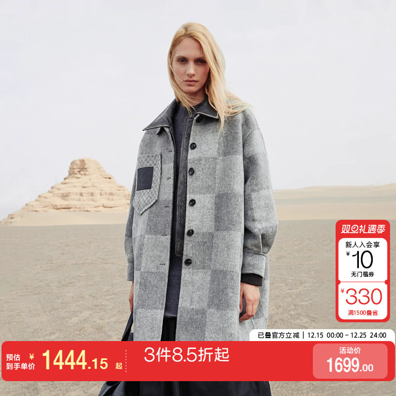 v区绫致ONLY2025秋季新款双面呢含绵羊毛OVERSIZED毛呢大衣女