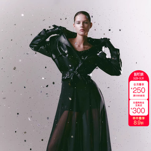 绫致ONLY2026春季 宽松解构剪裁挺阔质感PU夹克女 新款