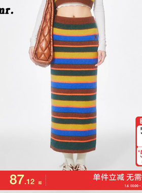 绫致MLMR装多巴胺穿搭针织长裙半身裙