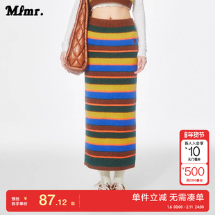 绫致MLMR装多巴胺穿搭针织长裙半身裙