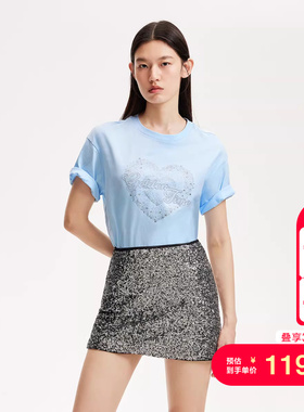 vq区绫致Vero ModaT恤25春夏刺绣烫钻基础T休闲短袖上衣连衣裙