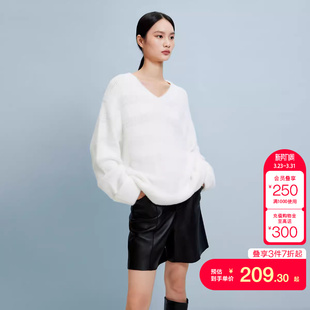 简约气质韩系 女秋冬宽松套头V领针织衫 tq区绫致Vero Moda针织衫