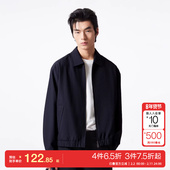 t区杰克琼斯夏季 25夹克男装 宽松纯色拉链字母刺绣百搭舒适外套