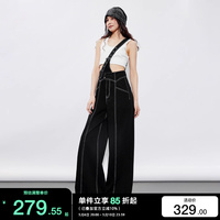 【新】绫致ONLY2024夏季新款时尚百搭高腰阔腿显瘦背带牛仔裤女