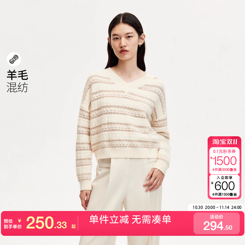 VeroModa针织衫女亮丝亮片拼接