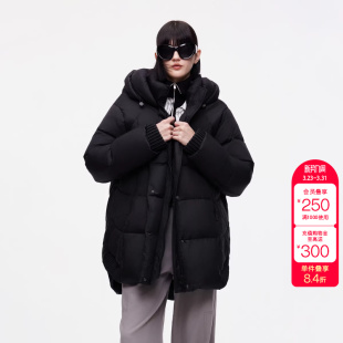 羽绒服女 90白鸭绒保暖连帽百搭中长款 绫致ONLY冬季 新款