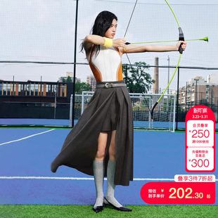 A字显瘦裙裤 tq区绫致Vero Moda半身裙秋冬开叉防走光衬裤