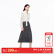 绫致Vero Moda半身裙2025冬季 女高腰H型百褶裙摆纯色复古通勤