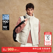 绫致杰克琼斯NBA联名篮网队男冬马甲字母印花立领羽绒上衣