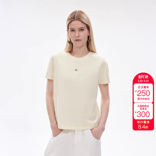 饰短袖 绫致ONLY秋季 圆领金属装 经典 合体正肩T恤女 新款