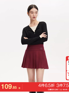 t区绫致Vero Moda半身裙女25春夏学院风字母百褶裙jk灰色短裙