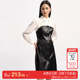 t区绫致Couture Made连衣裙25春夏拼接纯色直筒翻领通勤