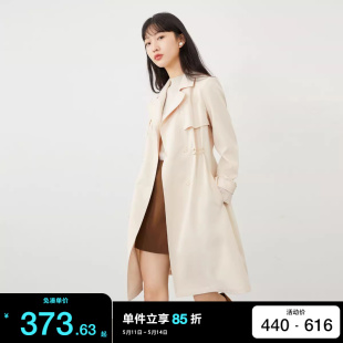 简约气质 型翻领中长款 Moda风衣外套女2024春夏H版 绫致Vero