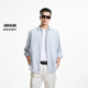 绫致杰克琼斯秋冬男七分袖 衬衫 舒适精致刺绣泡泡纱休闲上衣