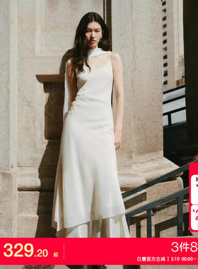 vq区绫致Vero Moda连衣裙2025夏季含棉立体捏褶收腰修身吊带裙