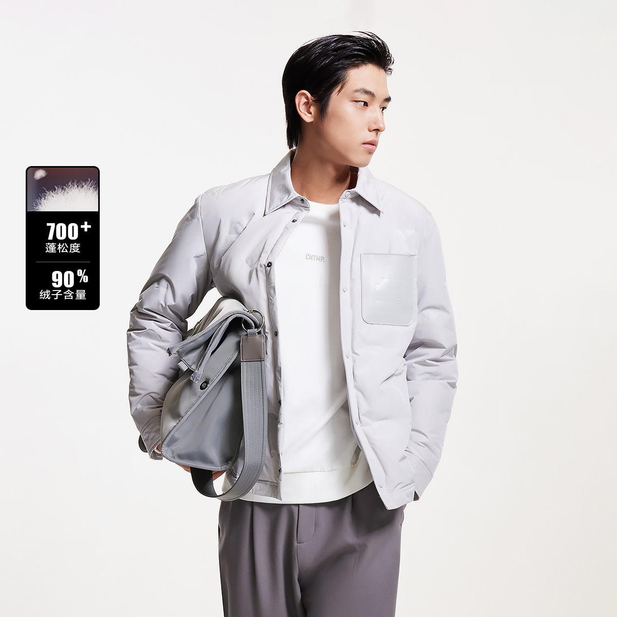 杰克琼斯短款压胶满印羽绒服