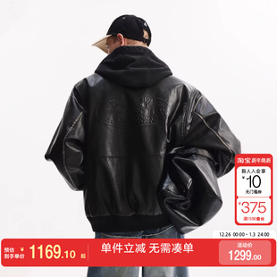 绫致杰克琼斯2025年冬季 宽松连帽舒适棉服休闲棉衣外套 男时尚