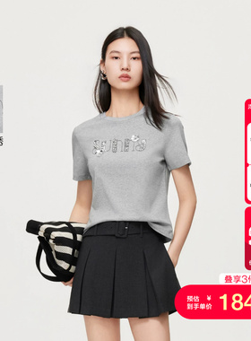 vq区绫致Vero ModaT恤女2026夏季亮片珠绣圆领短袖通勤百搭时尚