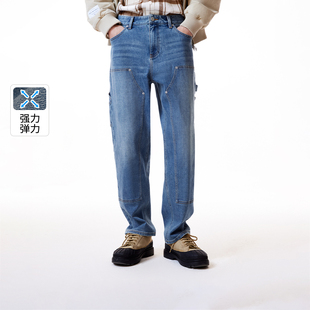 牛仔裤 高弹 男24年春新美式 905锥形 杰克琼斯工装 新 伐木风男裤