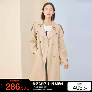 t区绫致Vero Moda2024春夏新款气质百搭通勤中长款风衣外套女