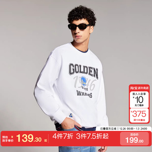 tq区绫致杰克琼斯秋冬NBA联名勇士队宽松舒适长袖 卫衣男