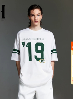 绫致SEASONHIGH x NFL联名绿湾包工队男短袖T恤圆领大阔上衣