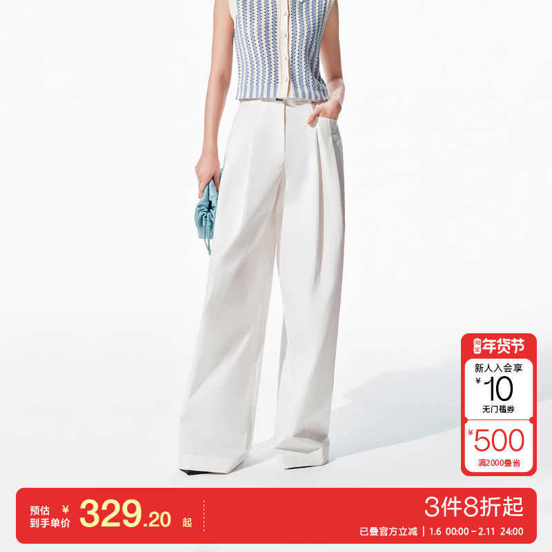 v区绫致Vero Moda休闲裤2025夏季新款腰带设计纯色宽松香蕉裤,女装/女士精品,休闲裤,淘宝优惠券,粉丝福利购,淘宝优惠卷