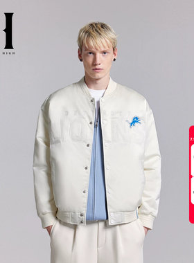 绫致SEASONHIGH冬NFL联名底特律雄狮队棒球领羽绒服外套男