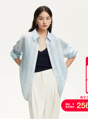 vq区绫致Vero Moda衬衫夏季后背纽结设计微透轻薄宽松上衣