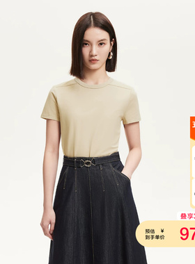 vq区绫致Vero ModaT恤夏季新款圆领纯色含棉短袖基础百搭