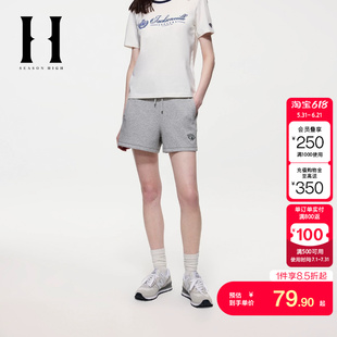绫致SEASON HIGH夏季NFL联名双侧插袋松紧抽绳短裤女装