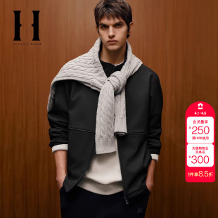 绫致SEASON 春季 新款 加绒内里直筒拉链立领夹克外套 HIGH男装