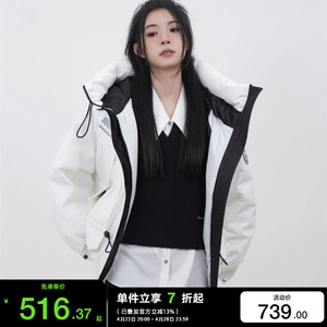 白鸭绒短款宽松潮流羽绒服女