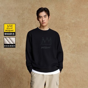 绫致杰克琼斯BSQ联名男卫衣时尚 上衣 立体宽松休闲圆领长袖