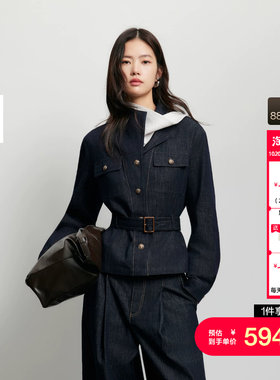 绫致Vero Moda短外套女2026秋冬新款可拆腰带纽扣牛仔外套时尚