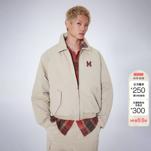 绫致MLMR冬季新款复古休闲可拆卸环保毛领常规羽绒服外套男女同款