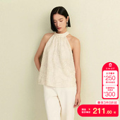 宽松亮片设计肌理感挂脖 新款 vq区绫致Vero Moda上衣女2025夏季