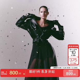 绫致ONLY2026春季 宽松解构剪裁挺阔质感PU夹克女 新款