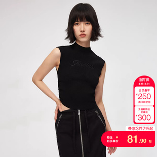 时尚 针织衫 简约高领无袖 短款 女百搭潮 修身 tq区ONLY秋冬新款