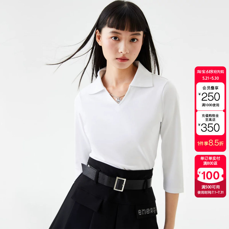 t区绫致Vero ModaT恤女春夏圆领H短袖简约气质时尚潮流