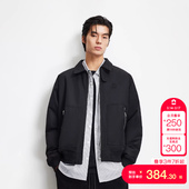 tq区绫致杰克琼斯男棉服冬贴布简约纯色翻领宽松保暖外套