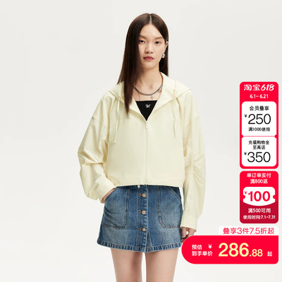 vq区绫致Vero Moda夹克女夏季新款宽松短款轻薄面料抽绳外套