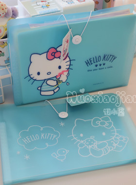 HelloKitty卡通PVC8格风琴纽扣文件袋可爱学生试卷文件大收纳袋包