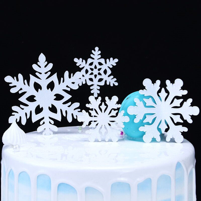 亚克力白色雪花蛋糕装饰