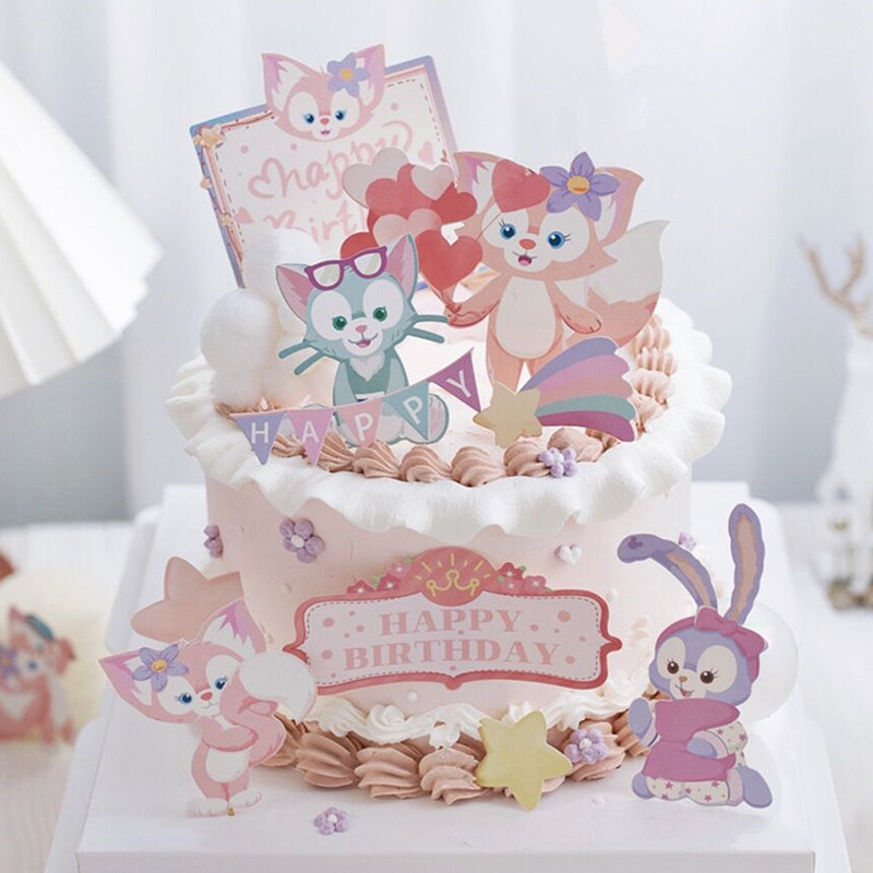 卡通网红粉兔狐狸贝儿蛋糕插件儿童公主女孩生日装饰星黛露插牌用,节庆用品/礼品,蛋糕/烘焙装饰用品,淘宝优惠券,粉丝福利购,淘宝优惠卷