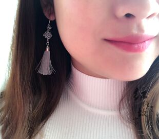 手工流苏丝线中国结小耳坠短款民族风耳饰气质古典配饰耳环耳夹