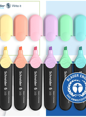 JOB150荧光笔Schneider德国施耐德红点设计大奖学生笔记重点高亮标注办公用大容量批注马克记号笔