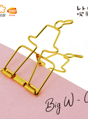 日本太阳星卡通造型长尾夹SUNSTAR轻松开启中号夹子大号书夹子试卷燕尾夹凤尾夹文具票夹办公用品金属小夹子